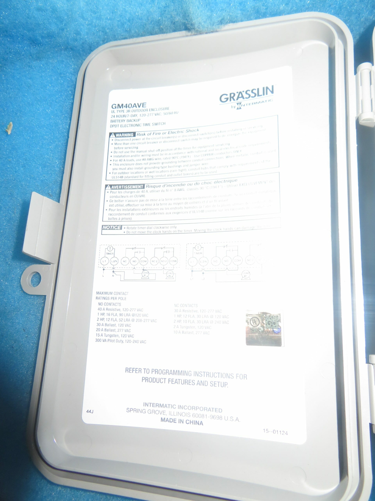 INTERMATIC GRASSLIN LED OUTDOOR DIGITAL TIMER GM40AVE 3R 120/277V 1YR WARRANTY