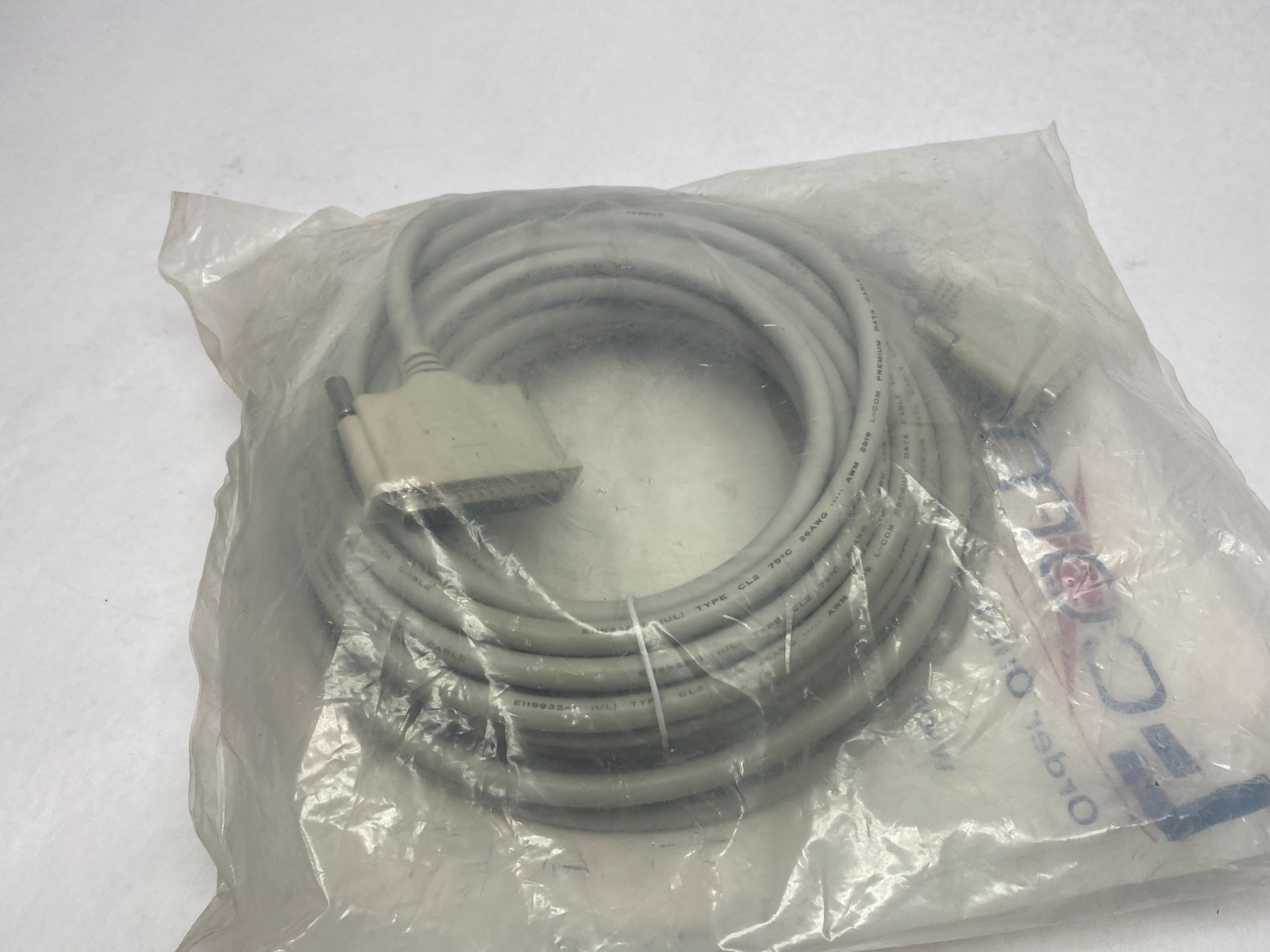 L-Com CS2N37MM-50 Premium Molded D-Sub Cable DB37 Male/Male 50′