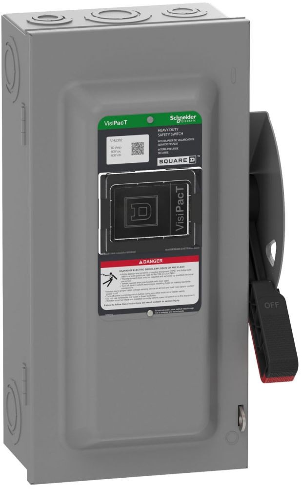NIB – Square D – VHU362 – Heavy-Duty, Unfused Safety Switch , Viewing Window And