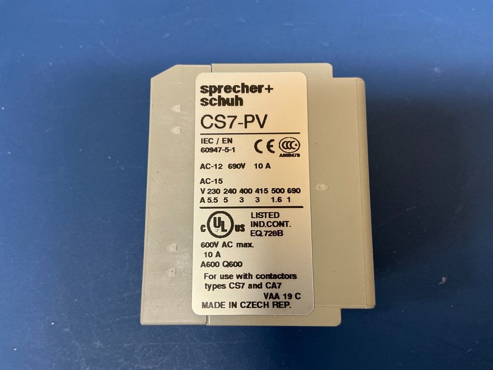 *FREE SHIPPING* Sprecher + Schuh Auxiliary Contact Block CS7-PV-20
