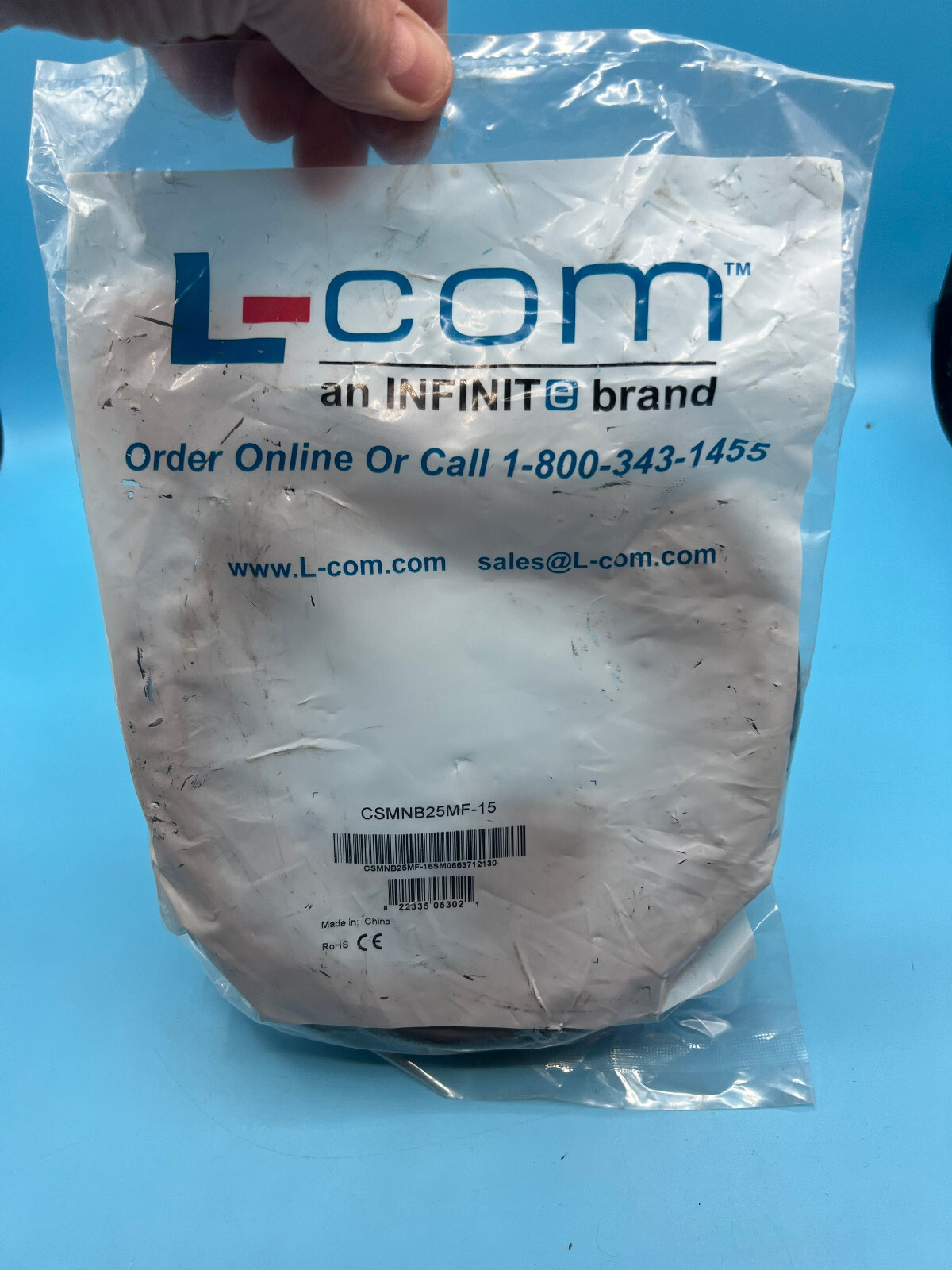 L-COM CSMNB25MF-15 15ft D-Sub 25 Position Plug to Receptible Serial PC Cable