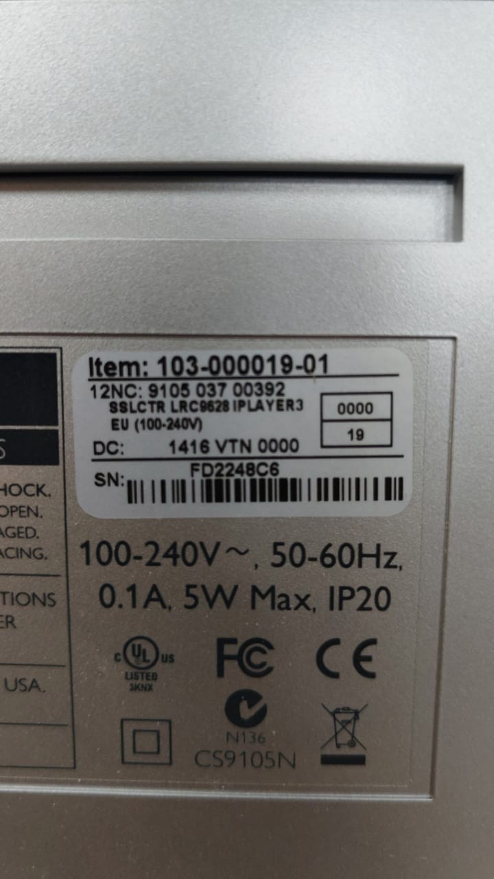 PHILIPS IPLAYER3 103-000019-01 CK INTELLIGENT SERIES CONTROLLER 100-240V