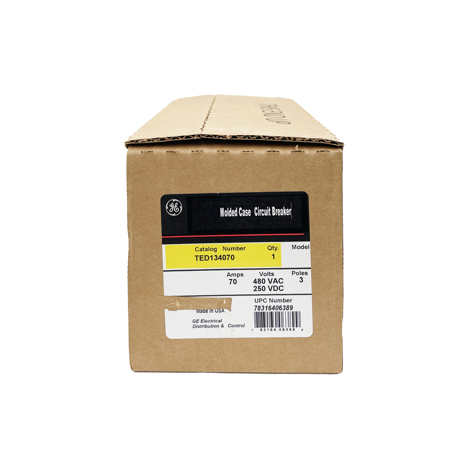 NIB – GE – TED134070 – 3 Pole 480Vac 70A Breaker