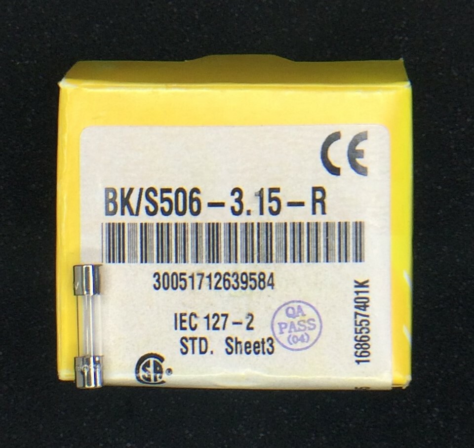 S506-315-R COOPER BUSSMAN FUSE GLASS 315MA 250VAC 5X20MM 20 PIECES