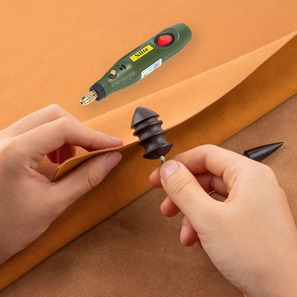 2PCS Pointed Tip Leather Burnisher Electric Polished Head Edge Slicker Tools NEW