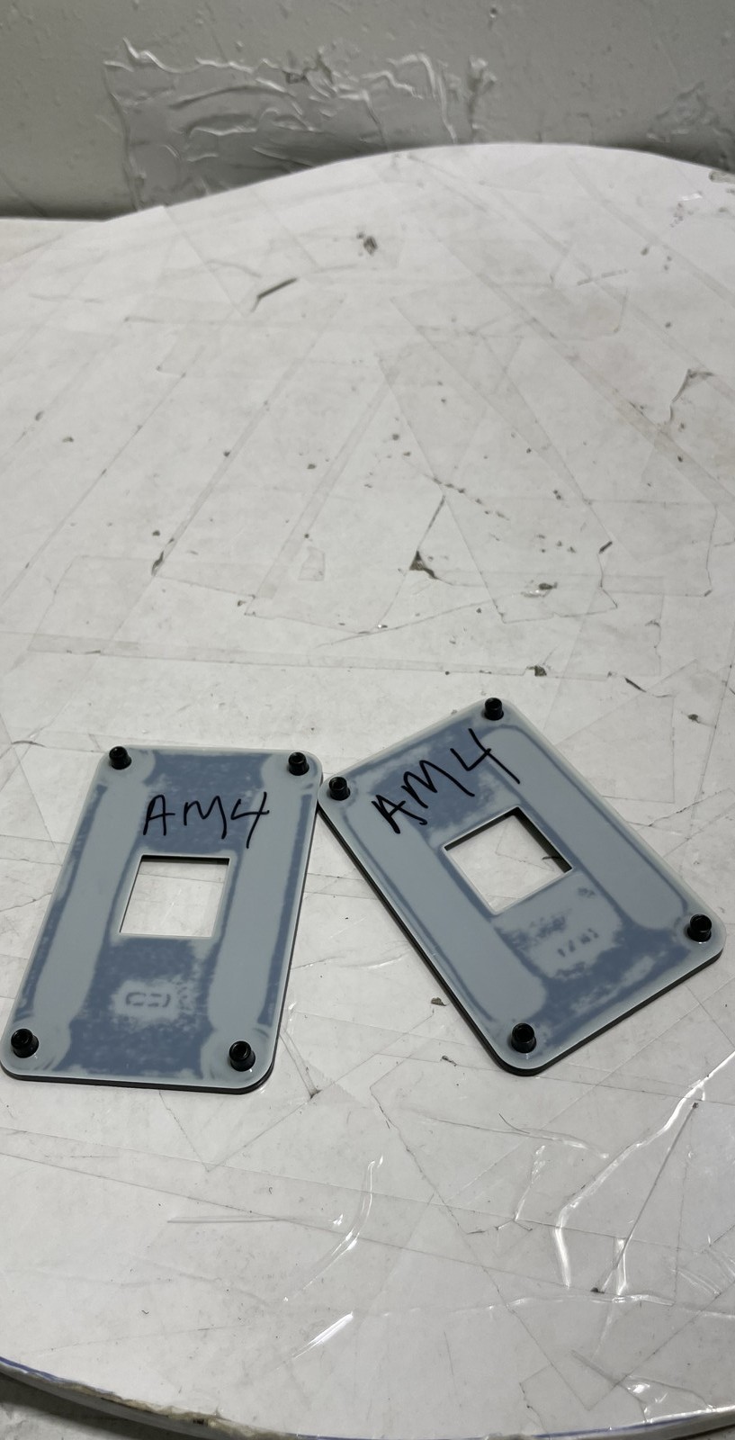 Metal Mounting Plates Back Plate Marked AM4 A20 302 A20 383 Lot Of 2