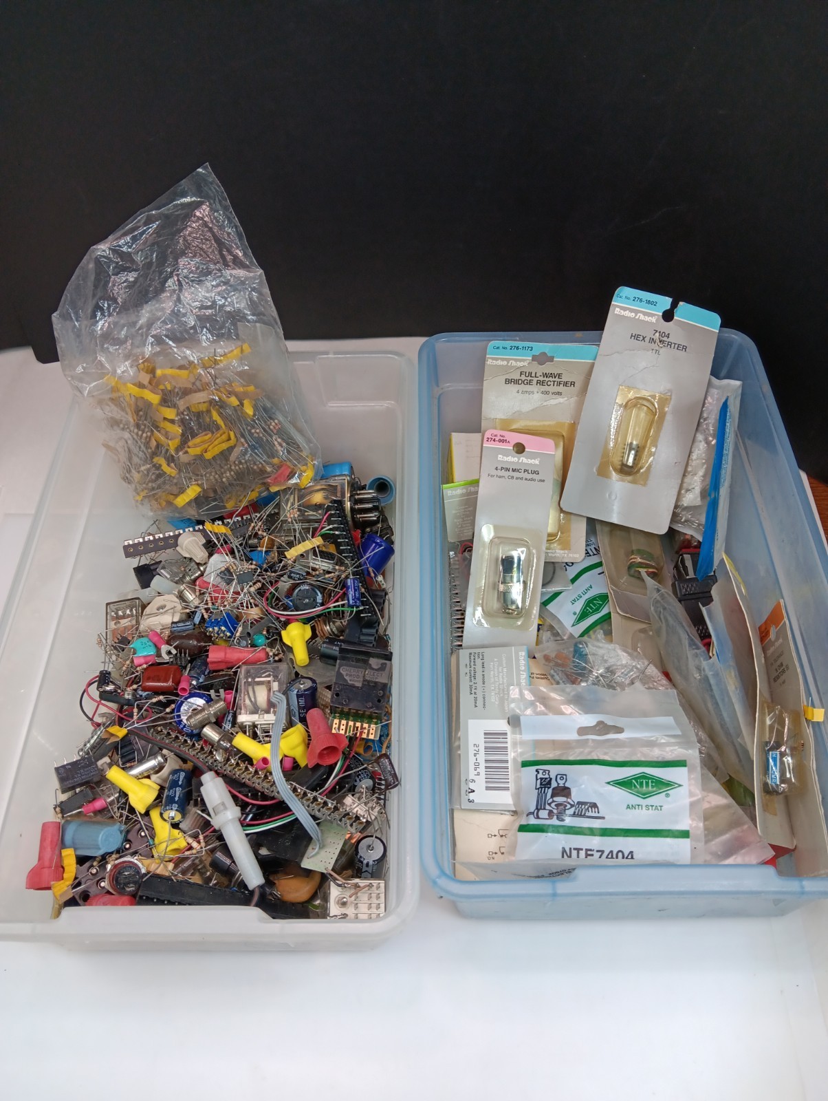 3 lb+Mixed Lot Electronic Components CAPACITORS RESISTORS RELAYS Do Dads Whatnot