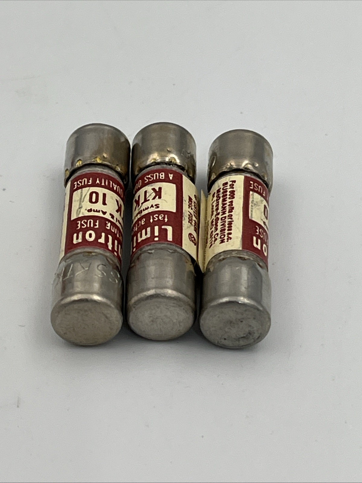 Bussmann KTK-10 10 Amp Limitron Fast Acting Supplementary Fuse 600V Lot Of 3