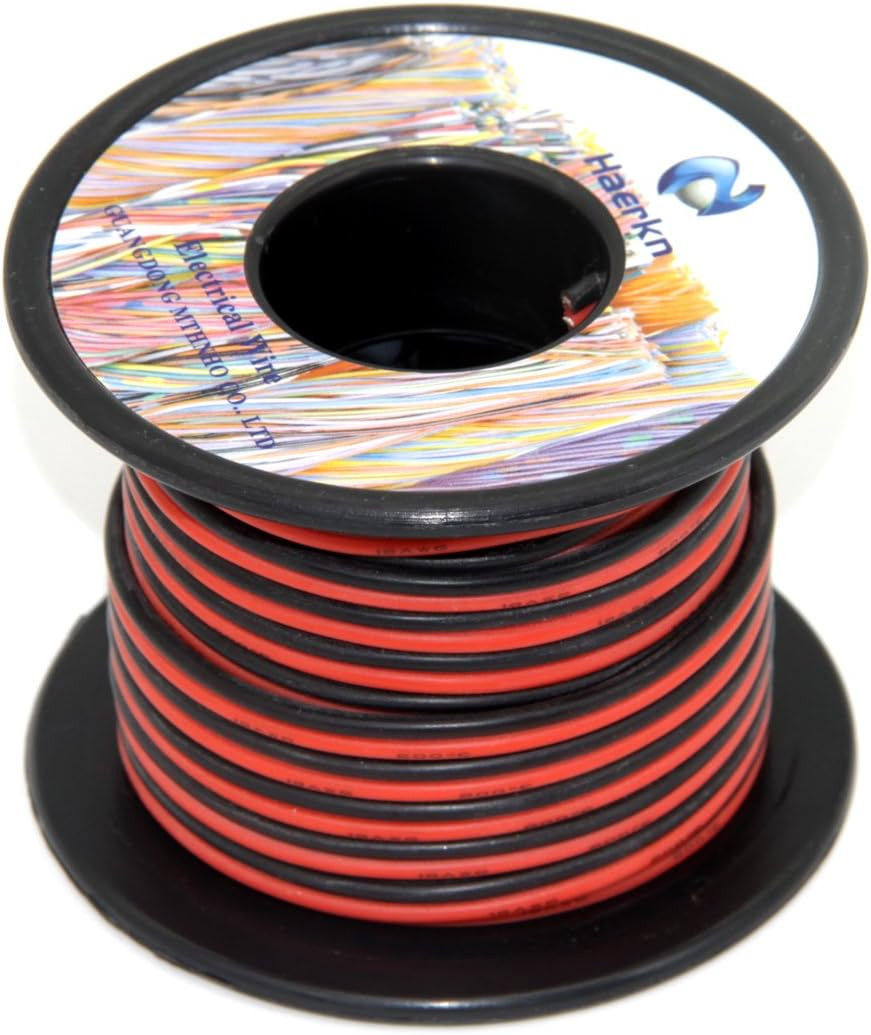 16 Awg Silicone Electrical Wire 2 Conductor Parallel Wire Line 60Ft [Black 30Ft
