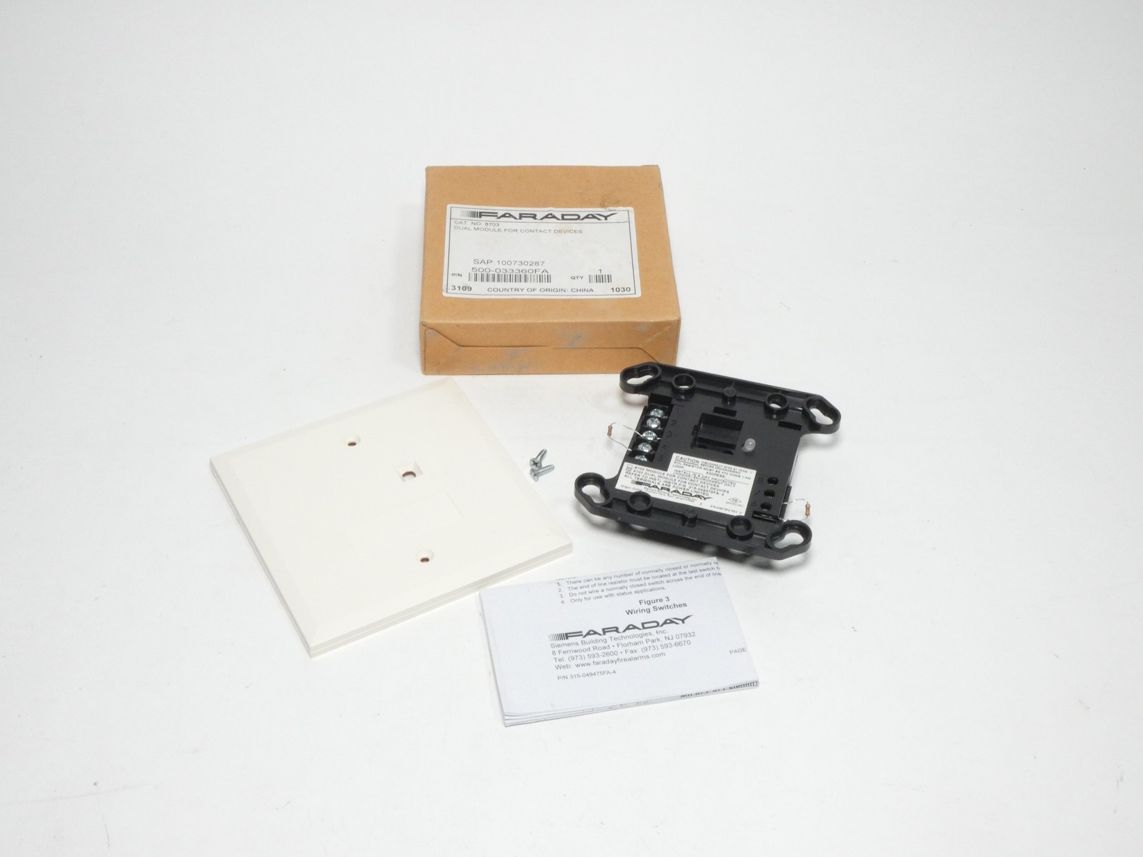 Siemens Faraday 8703 500-033360FA Dual-Input Interface Module Fire Alarm – NE…