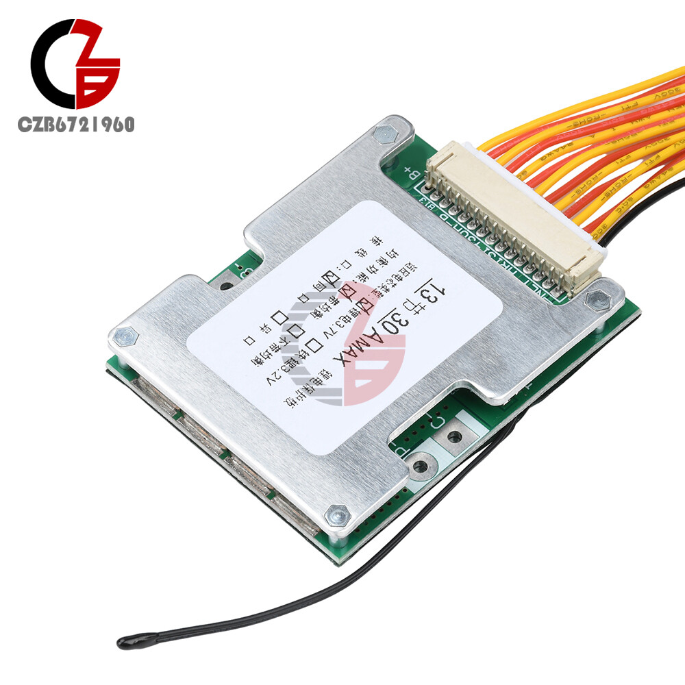 13S 48V 30A 18650 Li-ion Battery Protection Board BMS w/ Equalization for E-bike