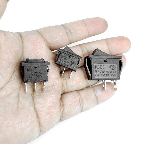 2Pcs KCD1 Rocker Switch ON Off ON 3 Position Pin AC 6A 250V 10A 125V Toggle