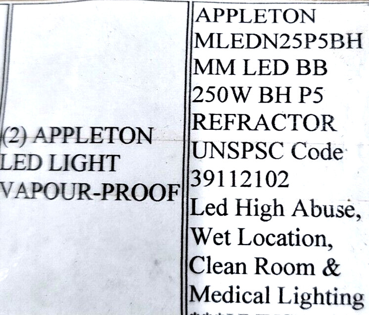 New! Appleton Mercmaster Enclosed And Gasketed Luminaire Lamp MLEDN25P5BH