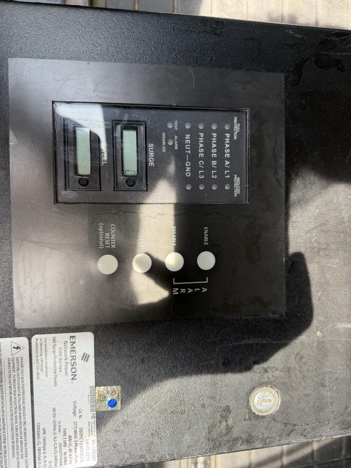 Emerson 560YC12ANDG15 Network Power 500 Series 560 Surge Protective Device