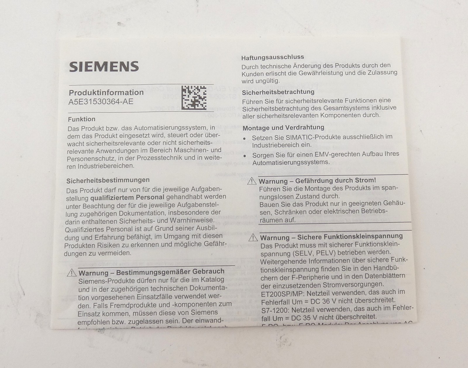 Siemens 6ES7 315-6FF04-0AB0 SIMATIC S7-300 Central Processing Unit CPU315F-2 …