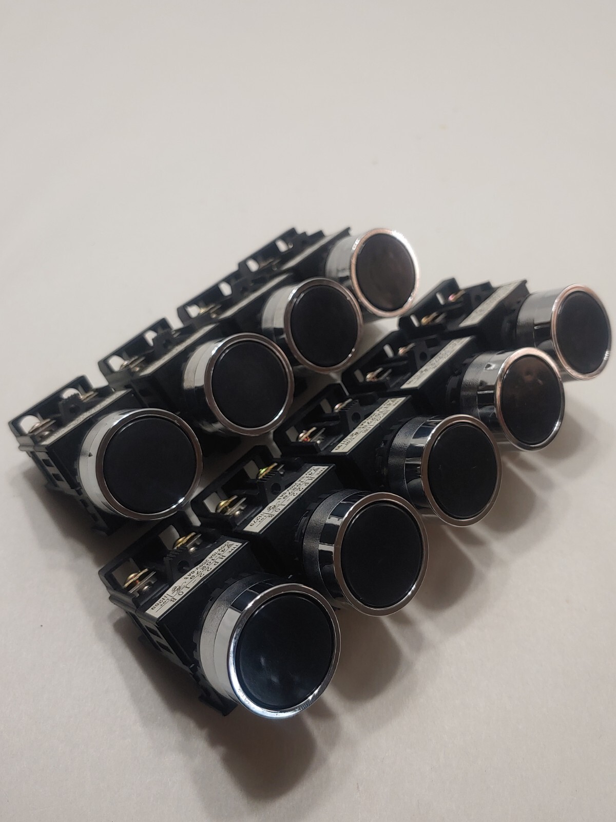 Lot of 9 Maruyasu HP22-10B Black Push Button 41-10279 125V-10A 250V-6A