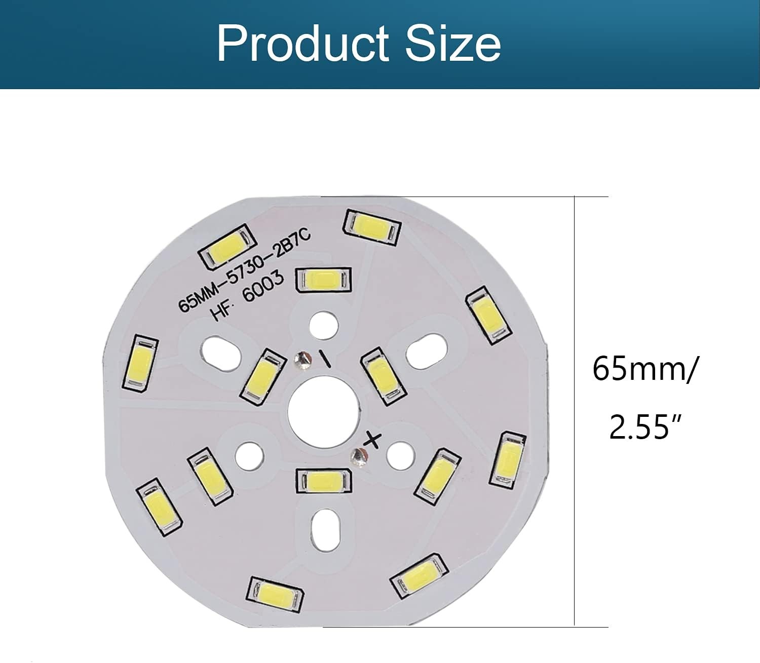 65mm LED Chip Bulb 21-24V 6500K 5730 SMD Aluminum Light Bead Color: 1 65 6500k