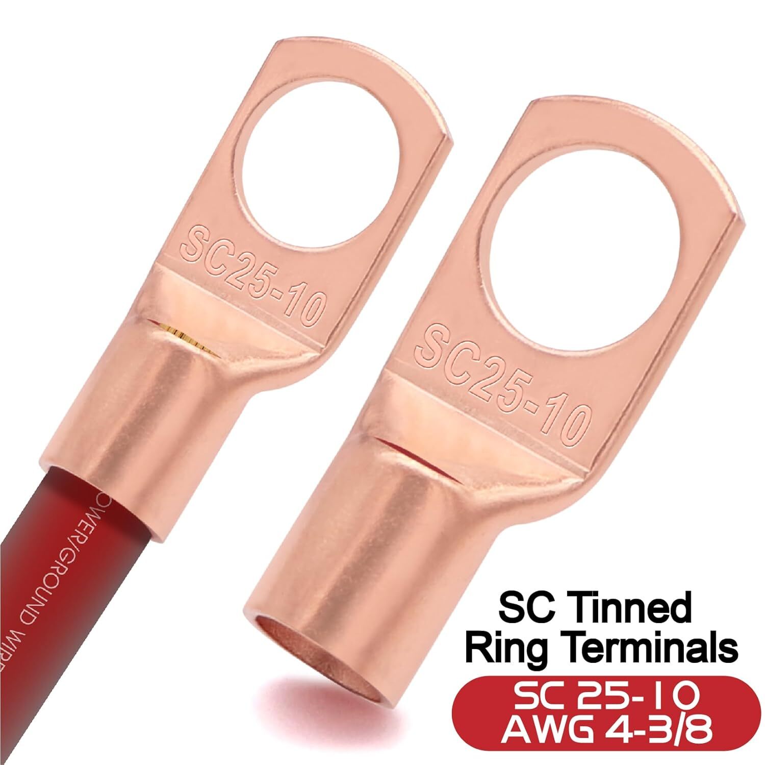 4 Gauge Wire (25ft Each- Black/Red) Copper With 100A ANL Fuse Holder, [MIXED]