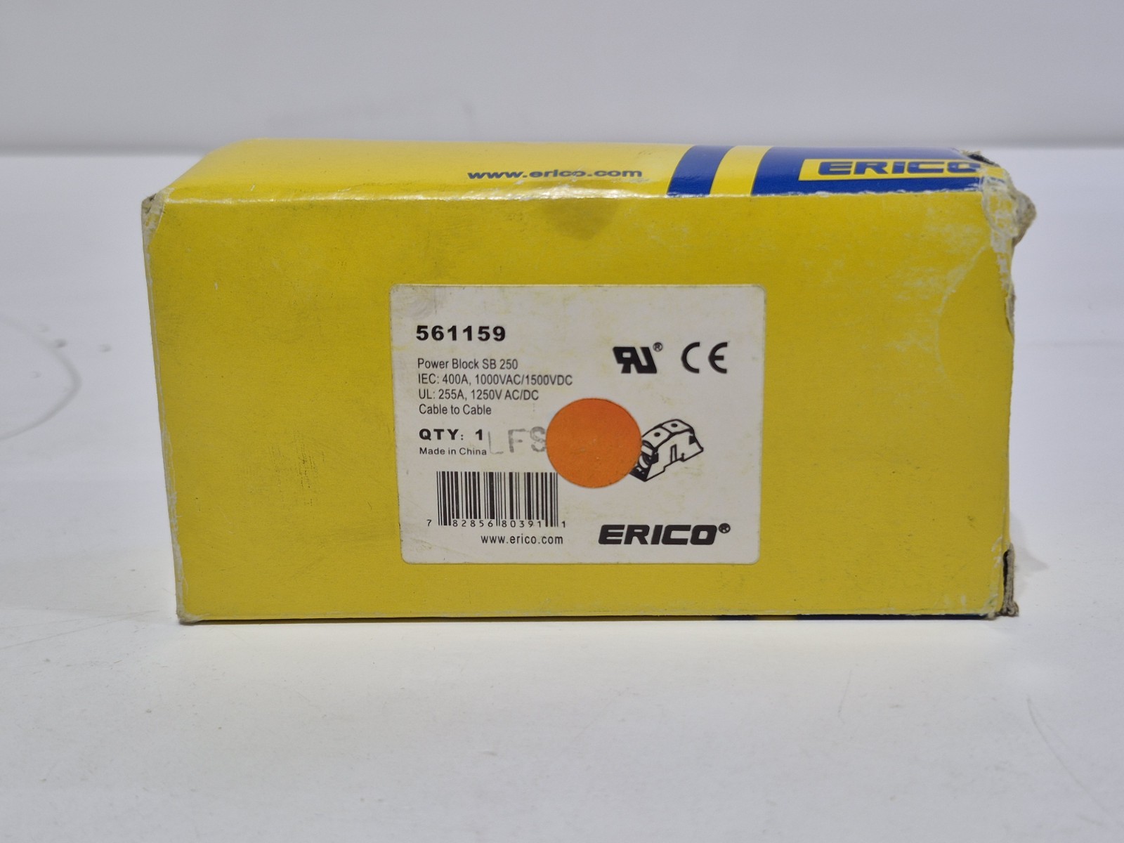 Erico Powerblock SB250 561159 1000VAC 1500VDC 255A Cable To Cable