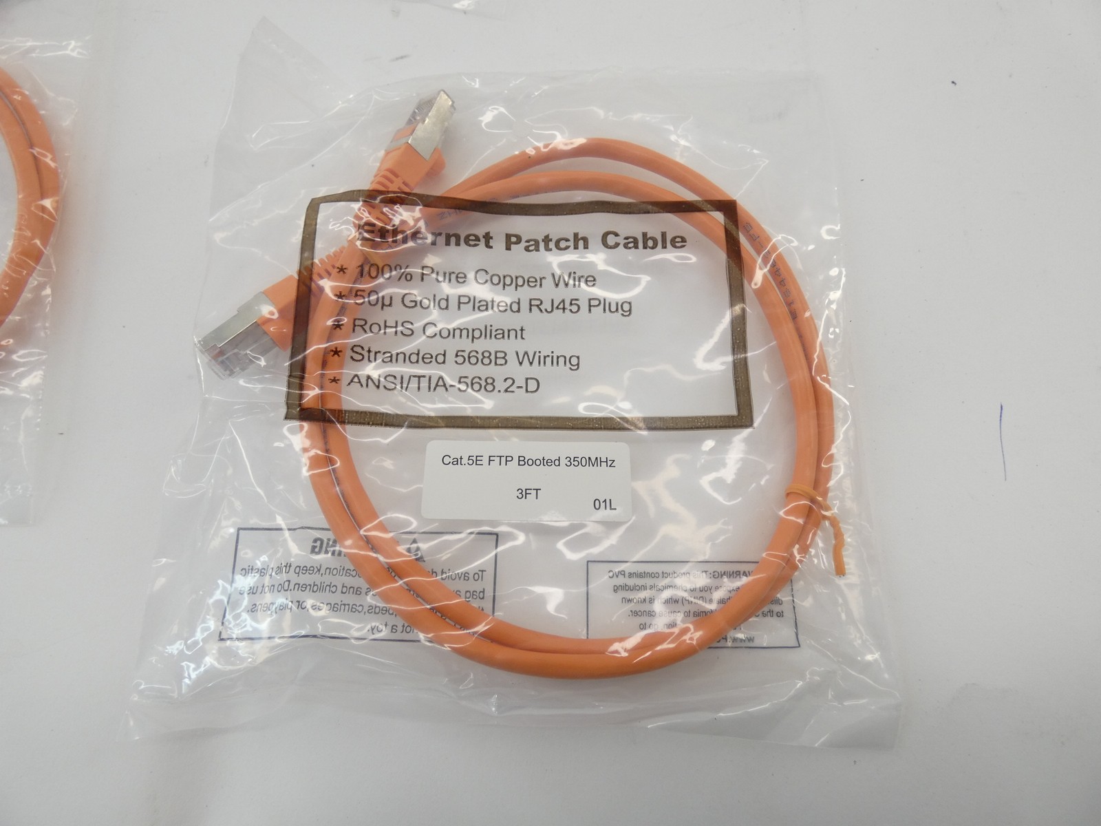 *Lot of 10* 3FT Ethernet Patch Cable Orange – NEW Surplus!