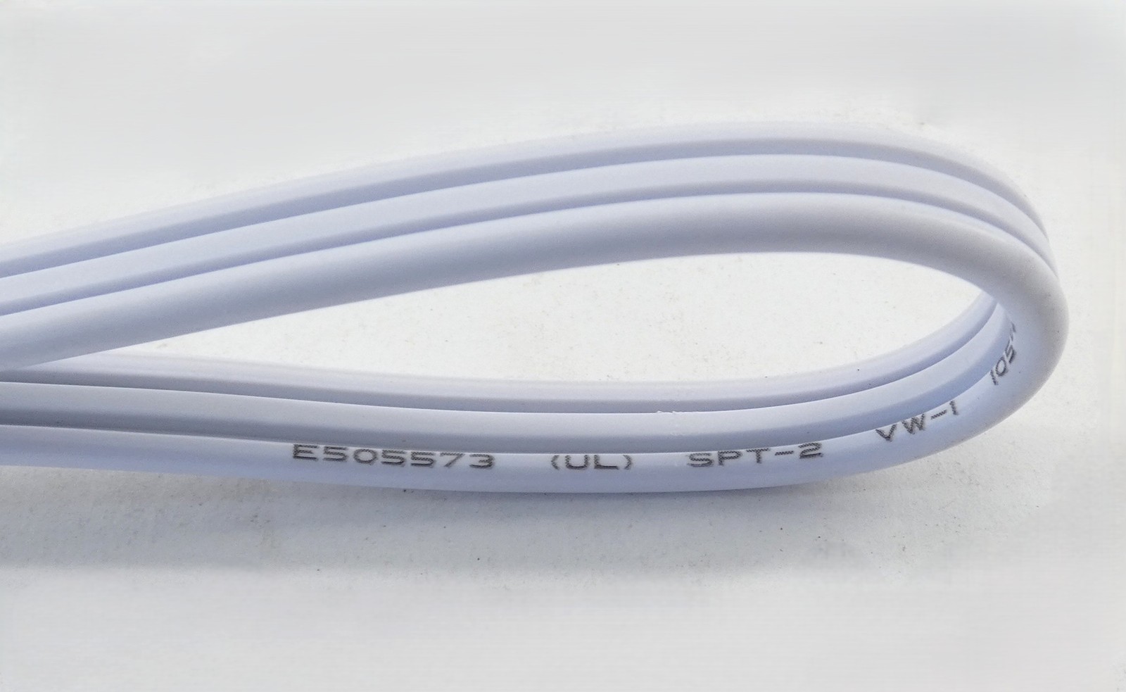 *Lot of 2* SPT-2 Lighting Cable 300V w/ Hardware VW-1 White – NEW Surplus!