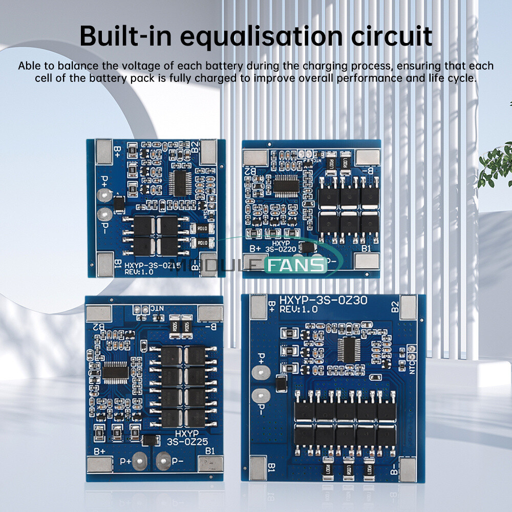 3S 12V 15/20/25/30A 18650 Li-ion Battery Charging Protection Board with Balance