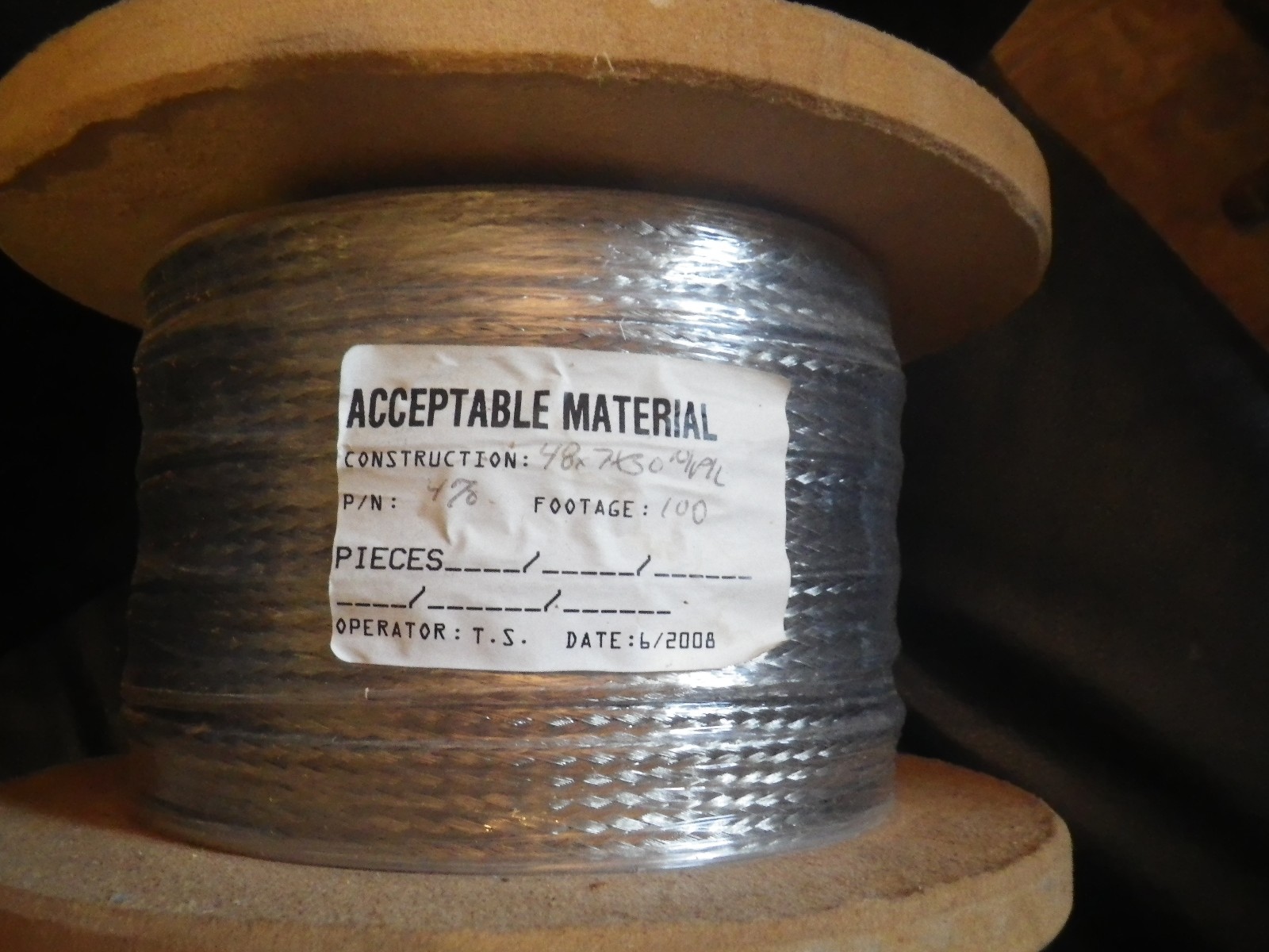 100′ BRAIDED TUBULAR SINGLE COPPER CORE CONDUCTOR INSIDE DIA .875 BRAND NEW