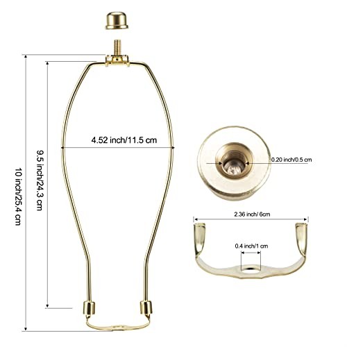 10 Inch Lamp Harp Polished Brass 2 Light Duty 3 8 Saddle Base Holes Not Heavy