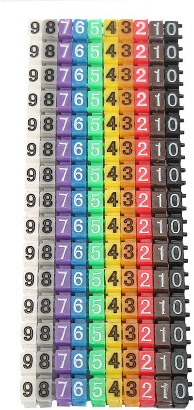 Digital Number Tube Wire Number Label Tube Cable Marker Colorful 1.5Mm²