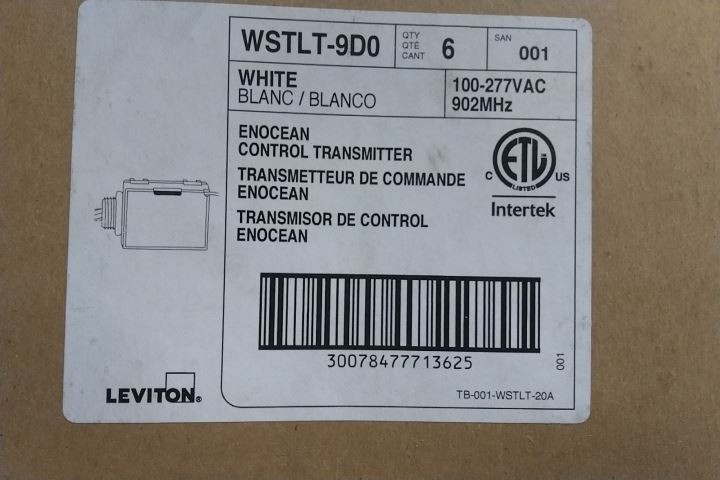 Leviton WSTLT-9D0 6 Pk 100-277VAC White Control Transmitter