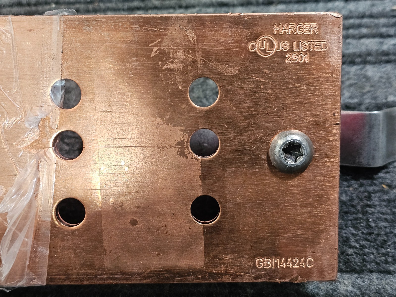 Harger Ground Bar GBI14424C 1/4 x 4 x 24 in C-Pattern 7/16 in Diameter Hole