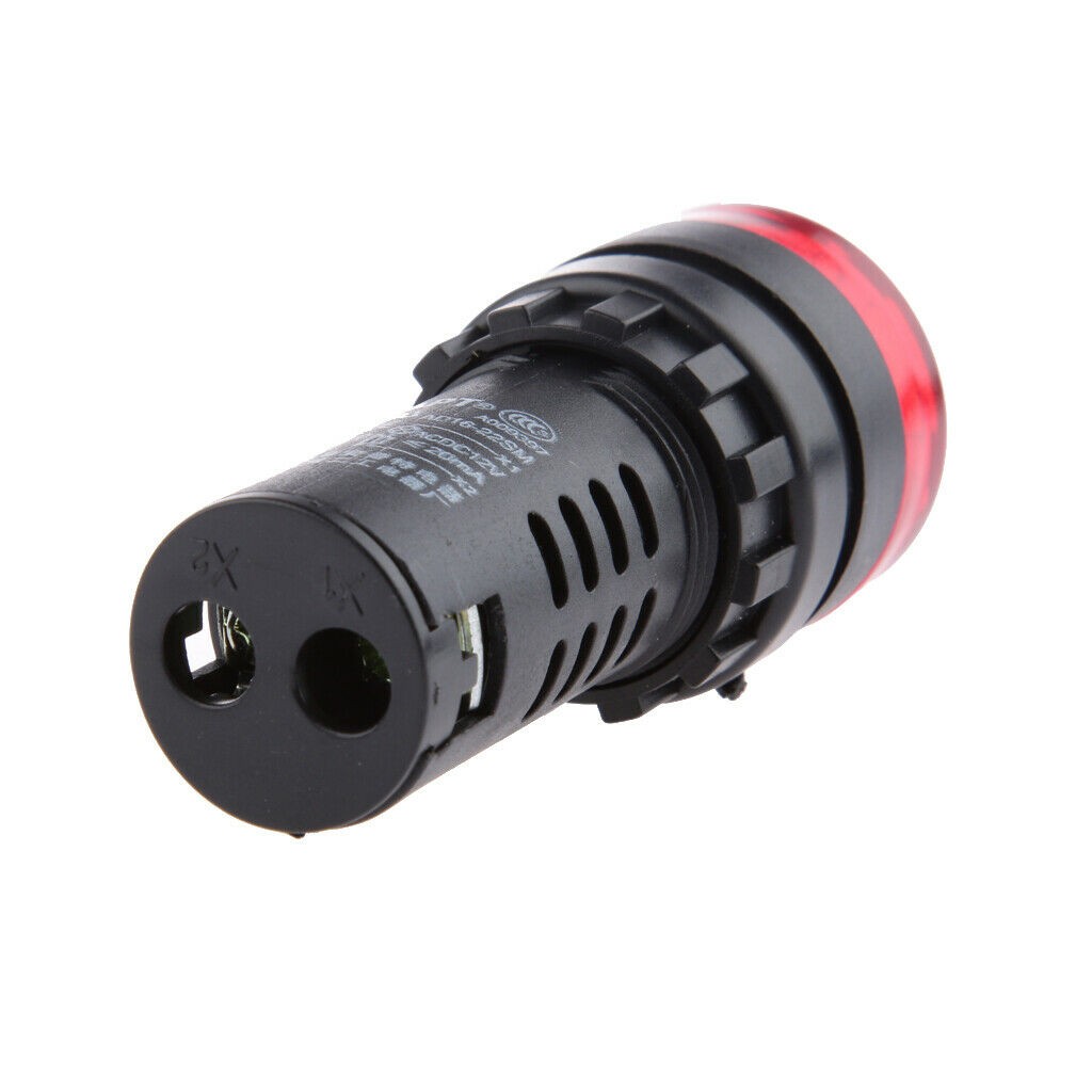 2 Pack Level 3 12V Red LED Buzzer Alarm Signal Indicator Flash Light Panel Mount