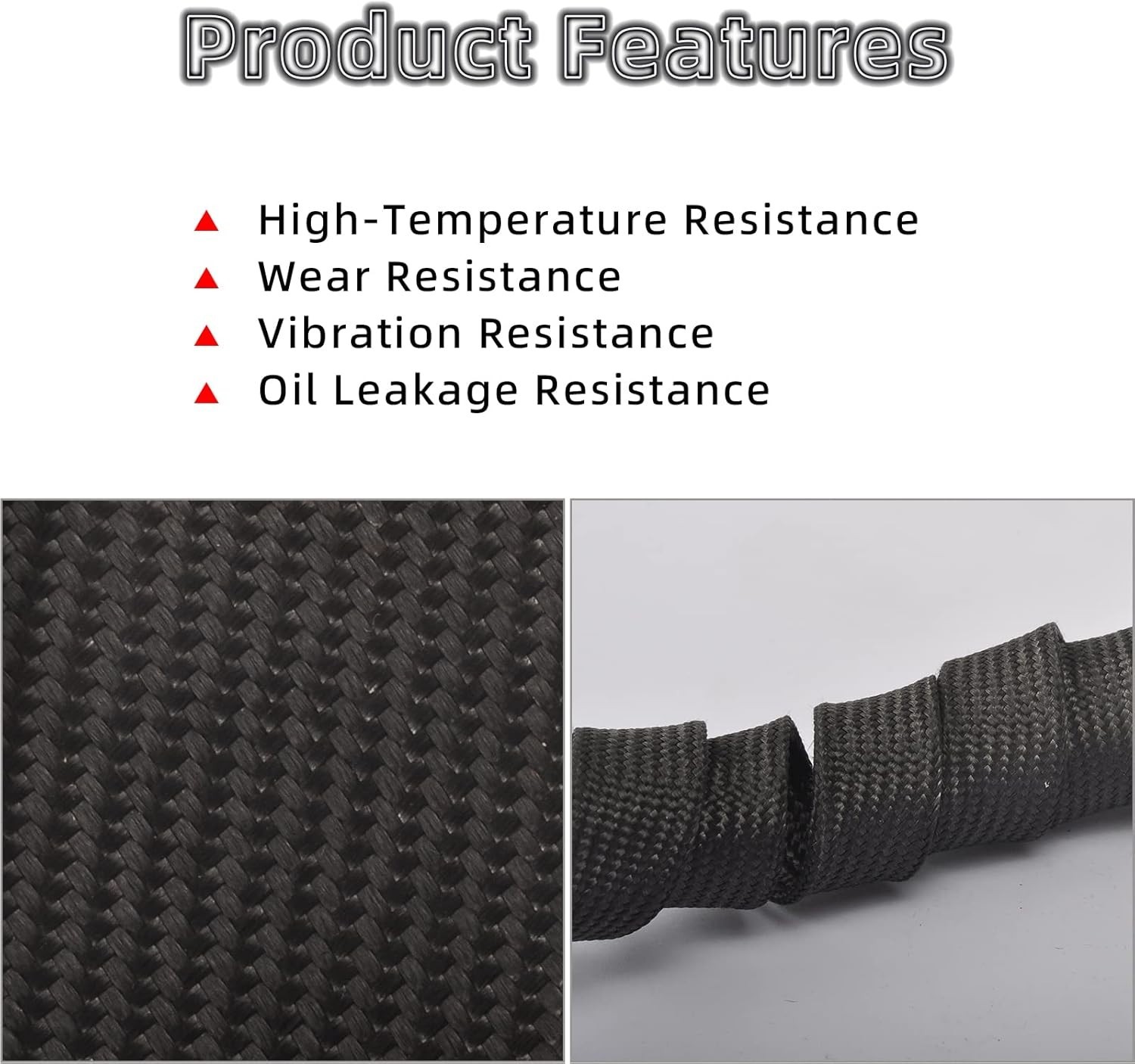 High-Temp Fiberglass Heat Sleeve for Spark Plug Wires – 5FT x 1/4″ Protection