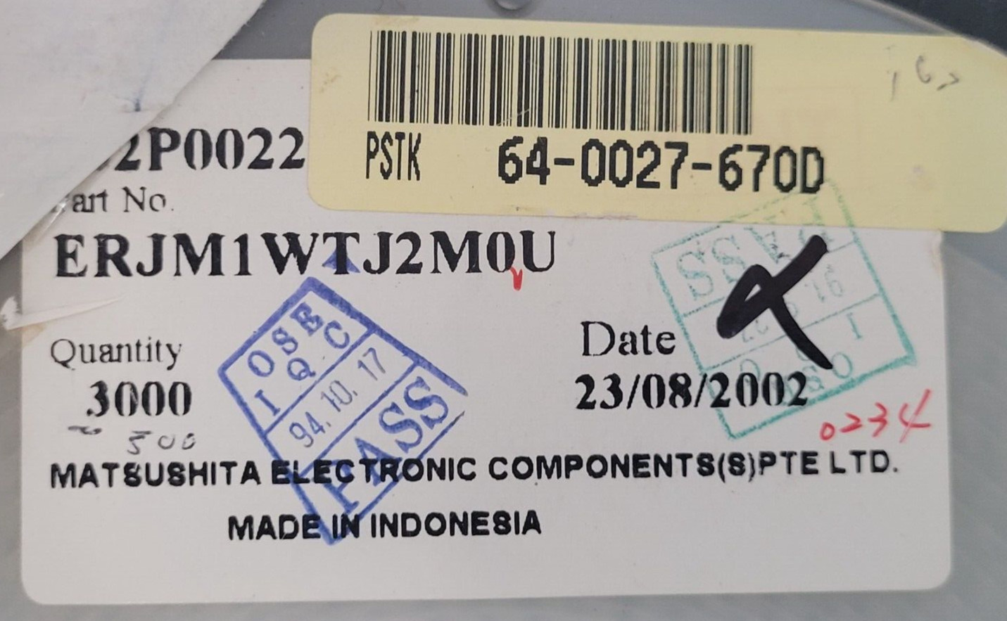(10 PCS) ERJM1WTJ2M0U MATSUSHITA IC SUPERVISOR 1 CHANNEL SOT143-4