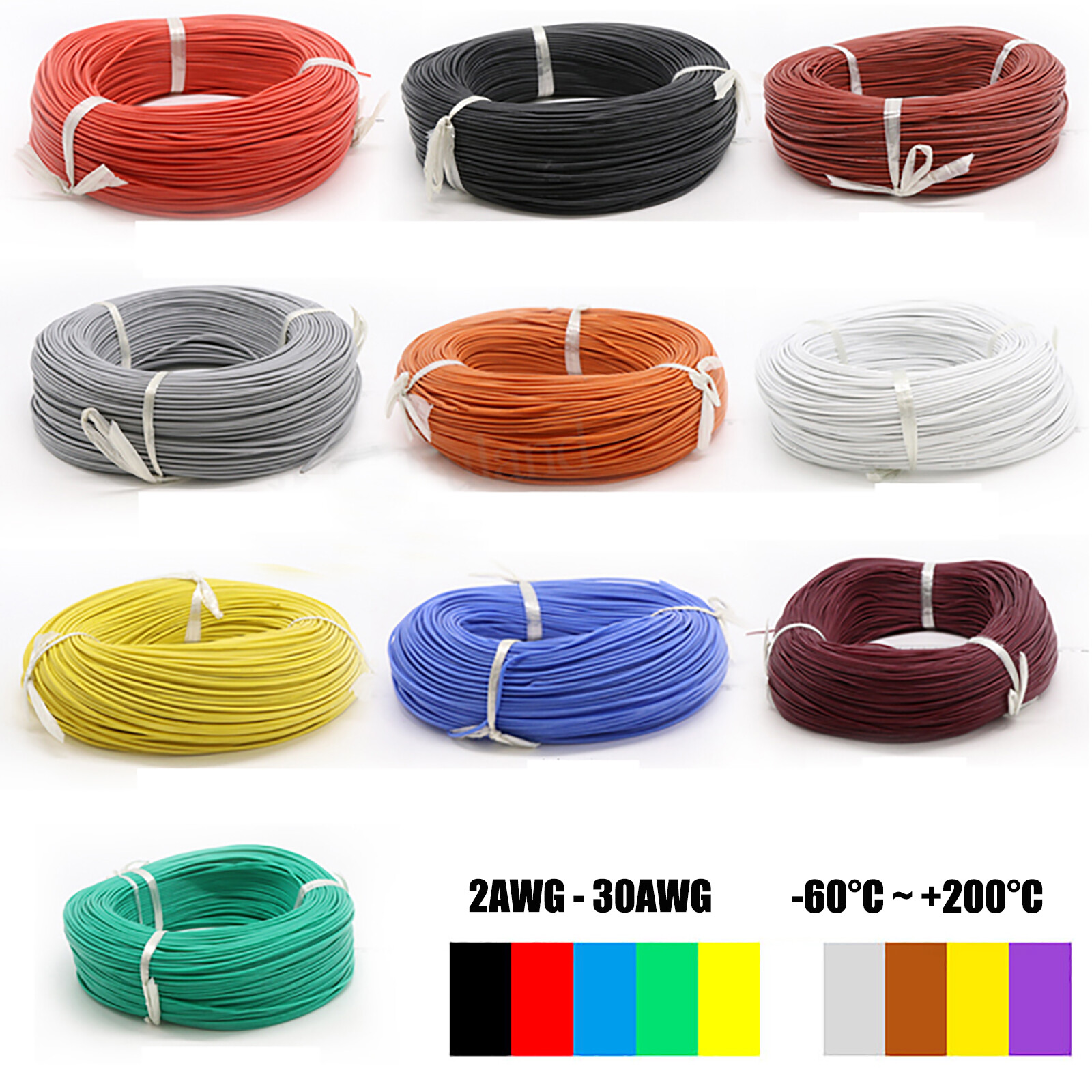 Flexible Silicone Cable Wire 2/4/6/7/8/10/12/14/16 – 30 AWG 0.08mm Tinned Copper