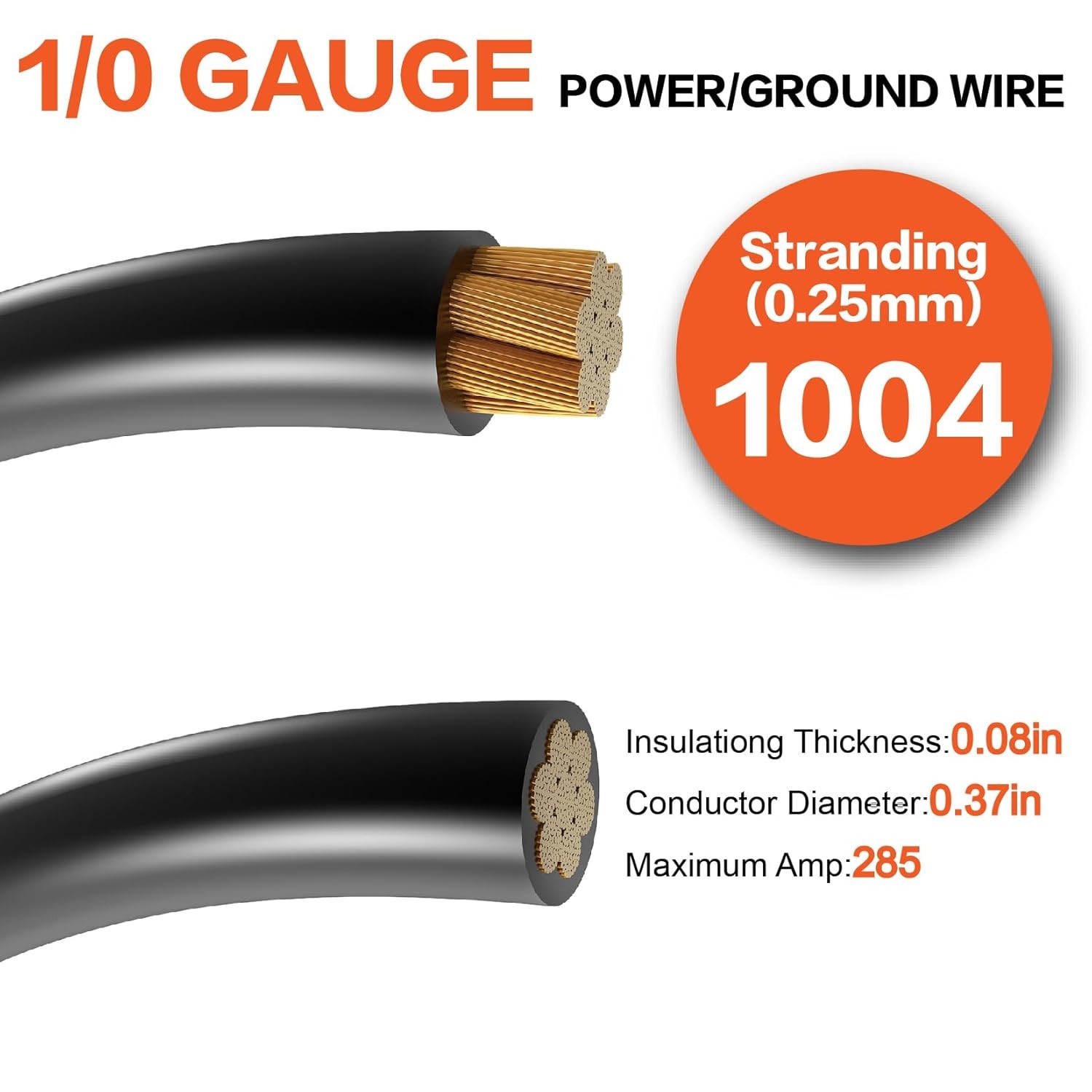 1/0 Gauge Wire 20FT Red/Black CCA Copper Clad Aluminum Battery & Car Audio Cable