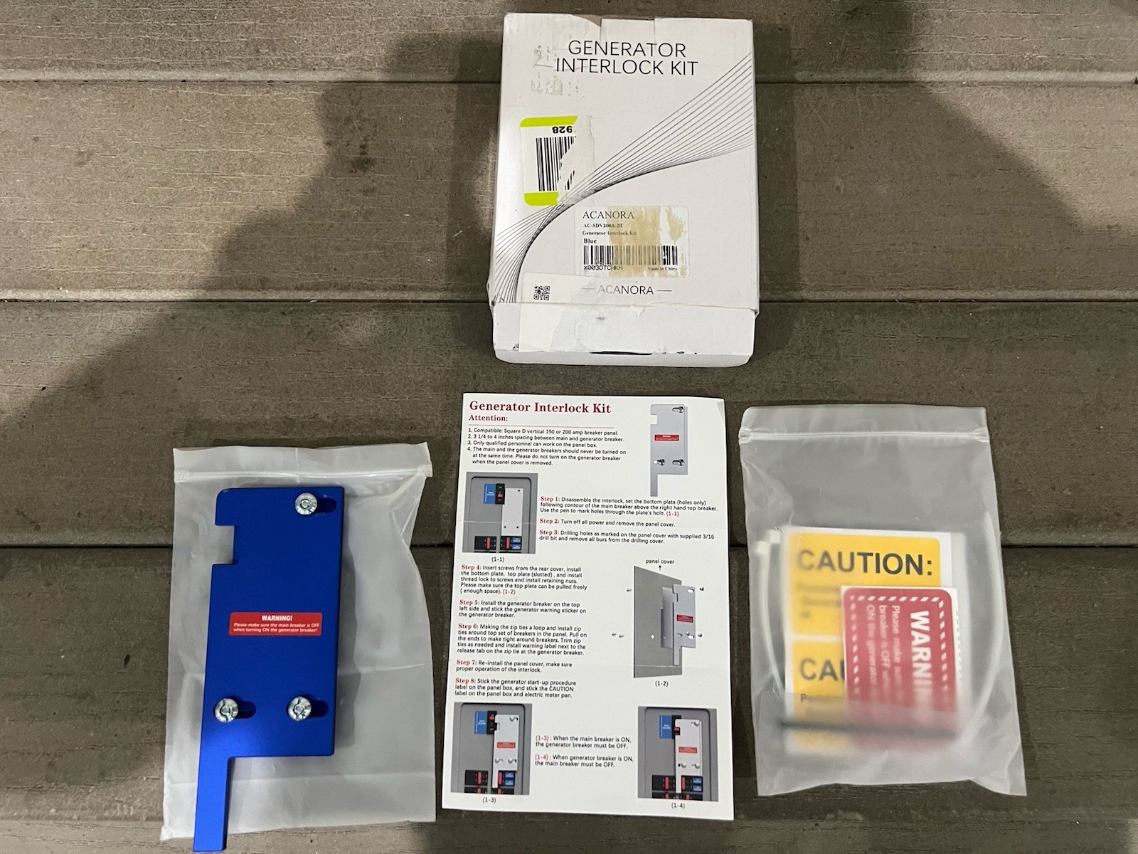 GenInterlock AC-SD200A-BU Generator Interlock Kit, 150 and 200 Amp Square D,