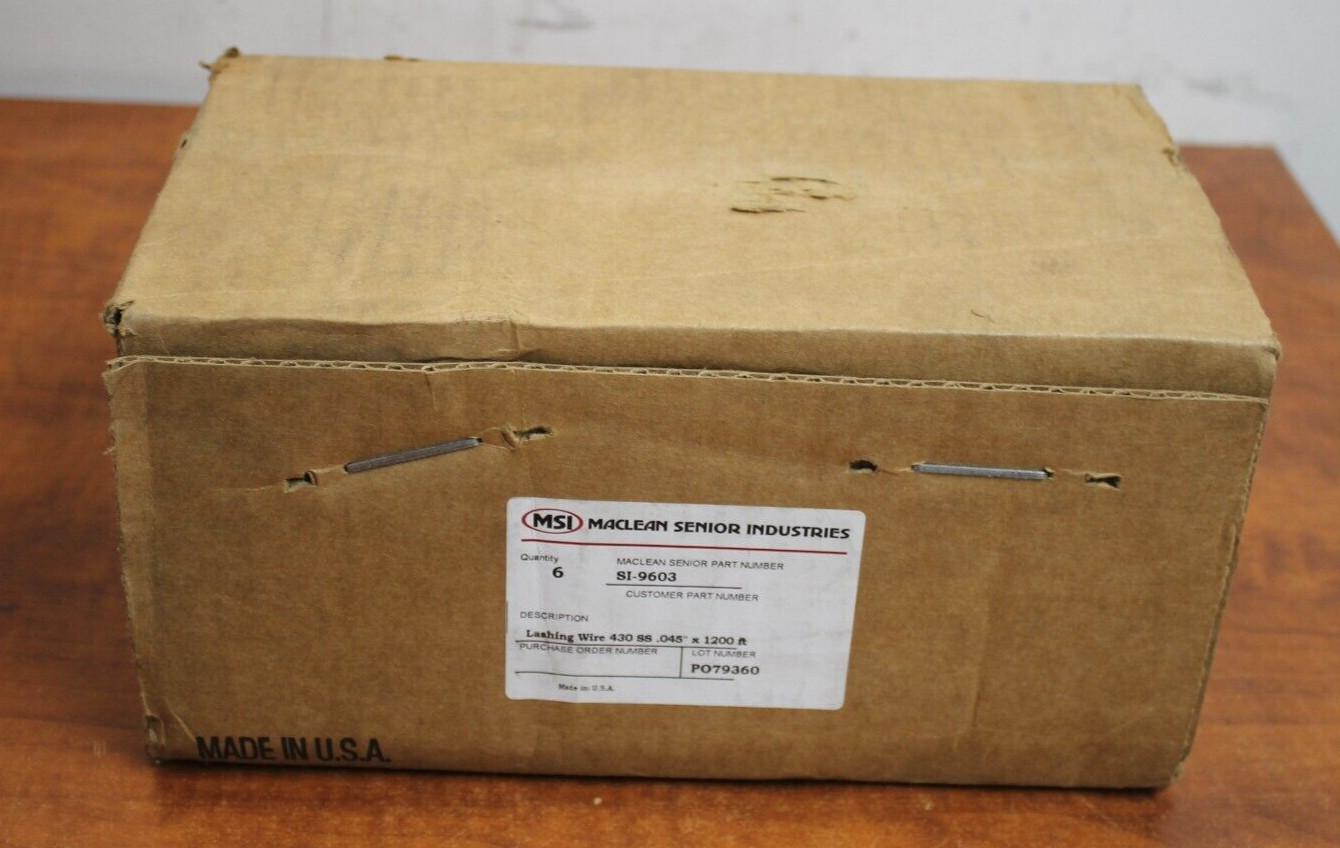 MSI SI-9603 Lashing Wire 430 SS .045″ x 1200′ Box of 6 Rolls of Wire