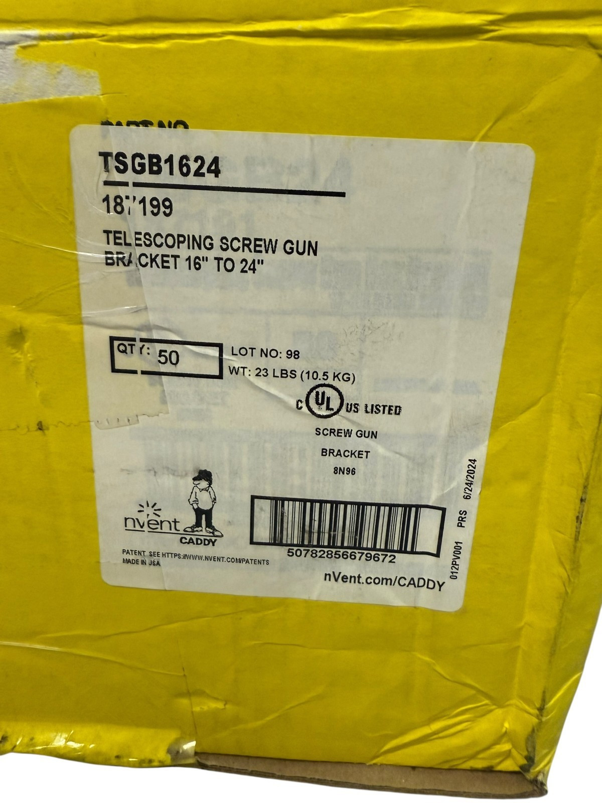 box of 50. NEW nVent CADDY TSGB1624 Mounting Bracket, Adjustable 15 3-4_–25_