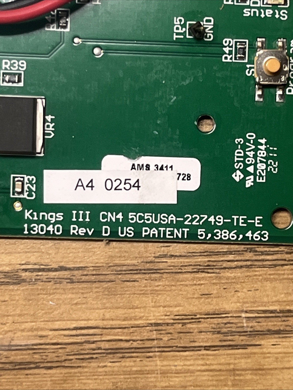 Kings III Emergency Equipment Board CN4 5C5USA-22749-TE-E