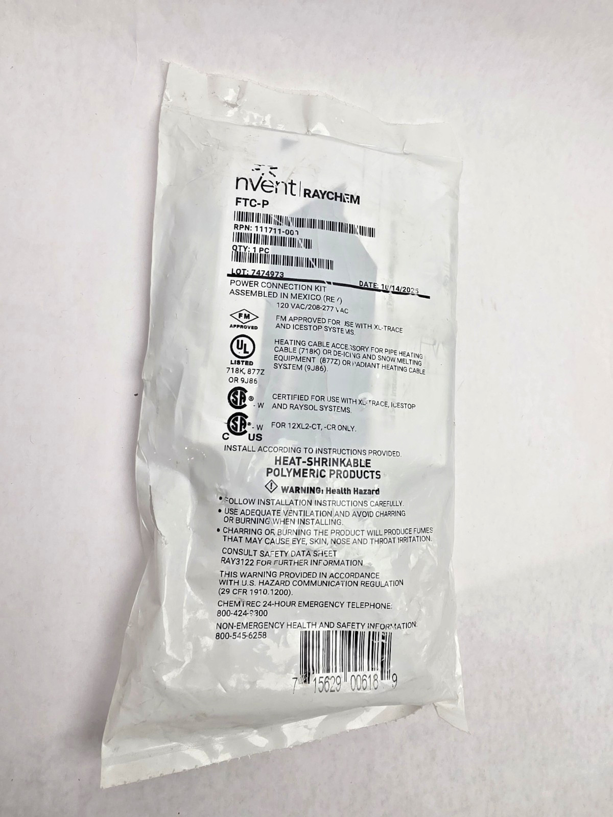 FTC-P Raychem Power Connection Kit, NEW-FREE SHIPPING