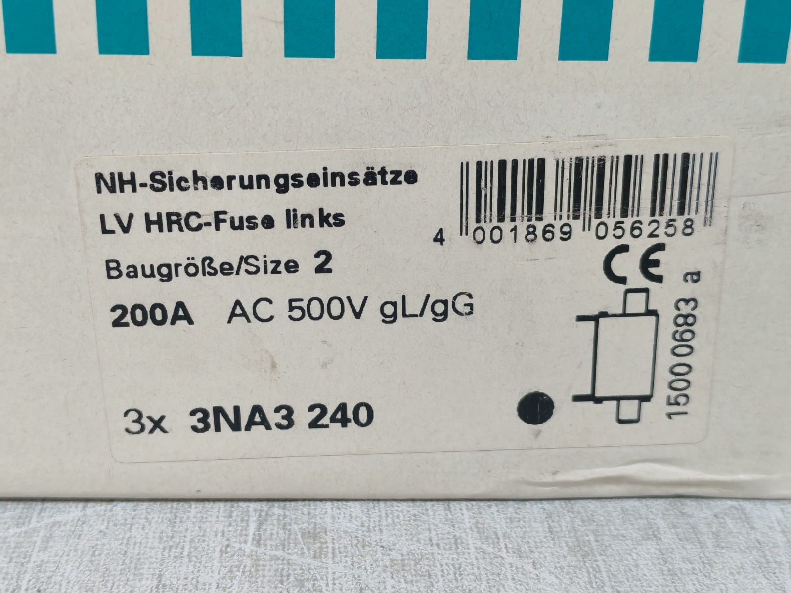 LOT 3PCS SIEMENS 3NA3240 LV-HRC-FUSE LINKS 200A