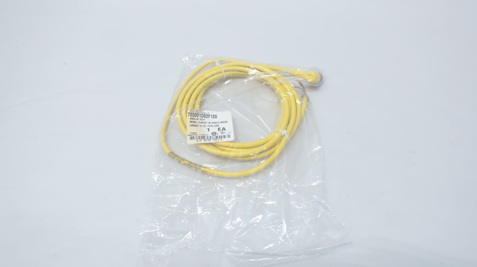 Brad Harrison 703001D02F120 Micro-change 3p Female 90deg Cordset Cable 12ft