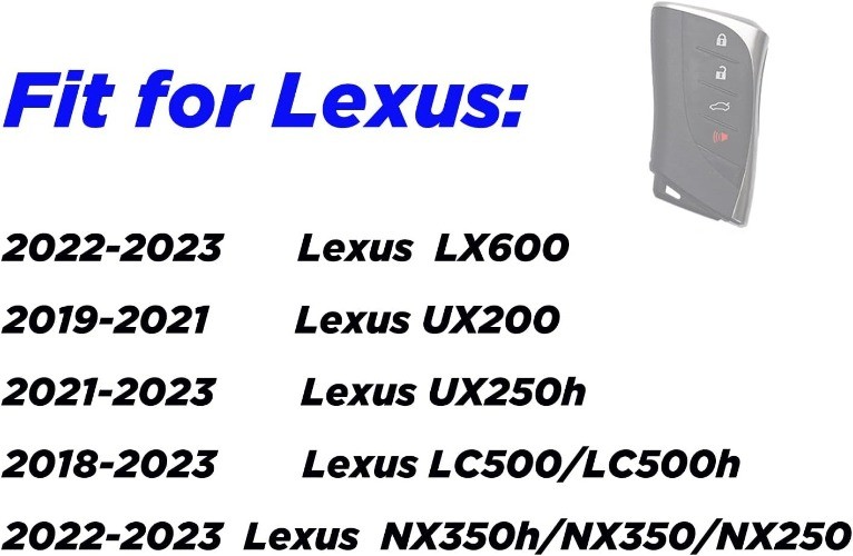 Key Fob Case Cover with 4 Buttons for Lexus ES 350 300h 250 GX 460 LS 500 Blue