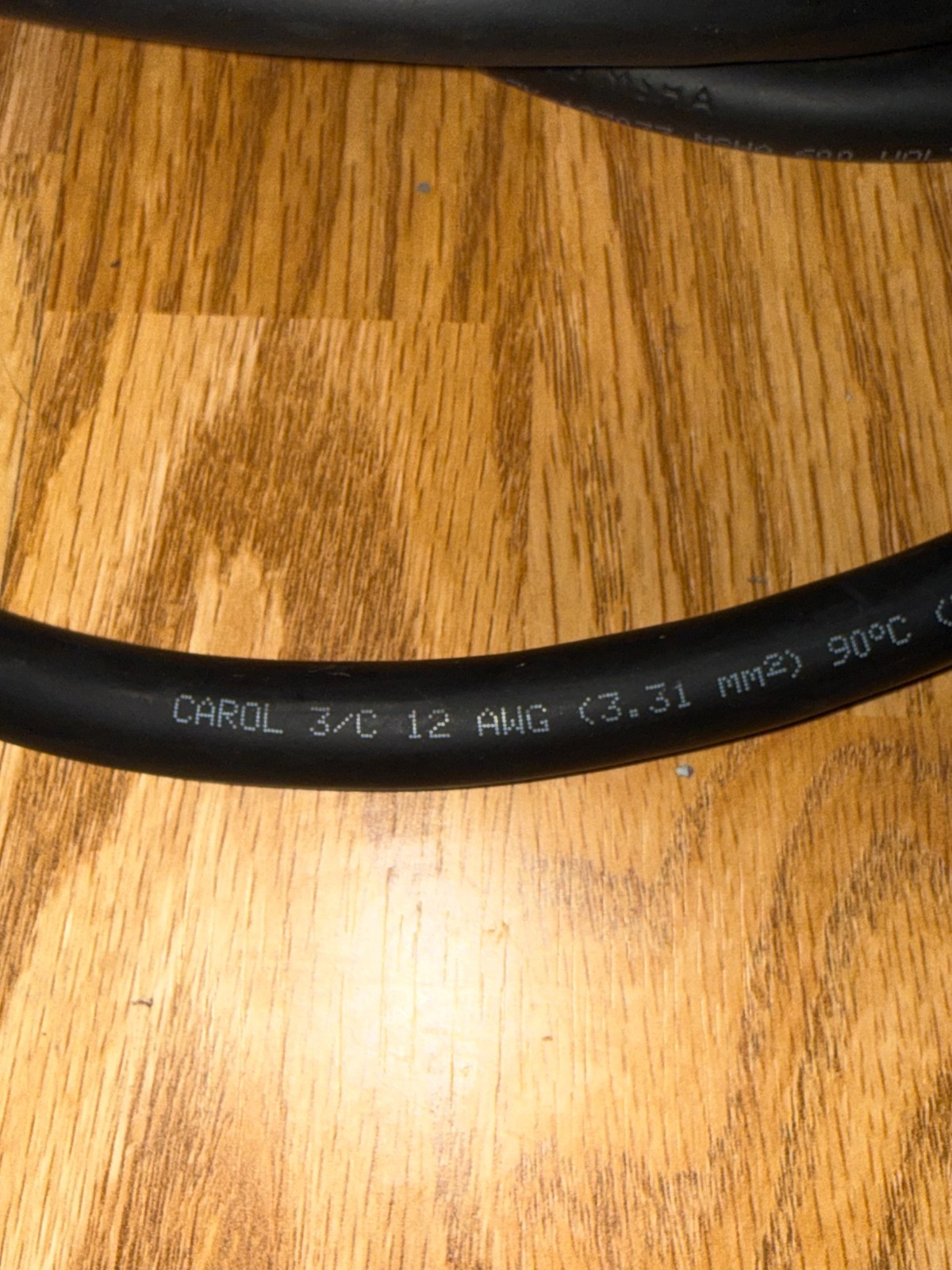 20′ Carol 3/C 12 AWG SOOW UL MSHA 600V Water Resistant Cord PRE OWNED
