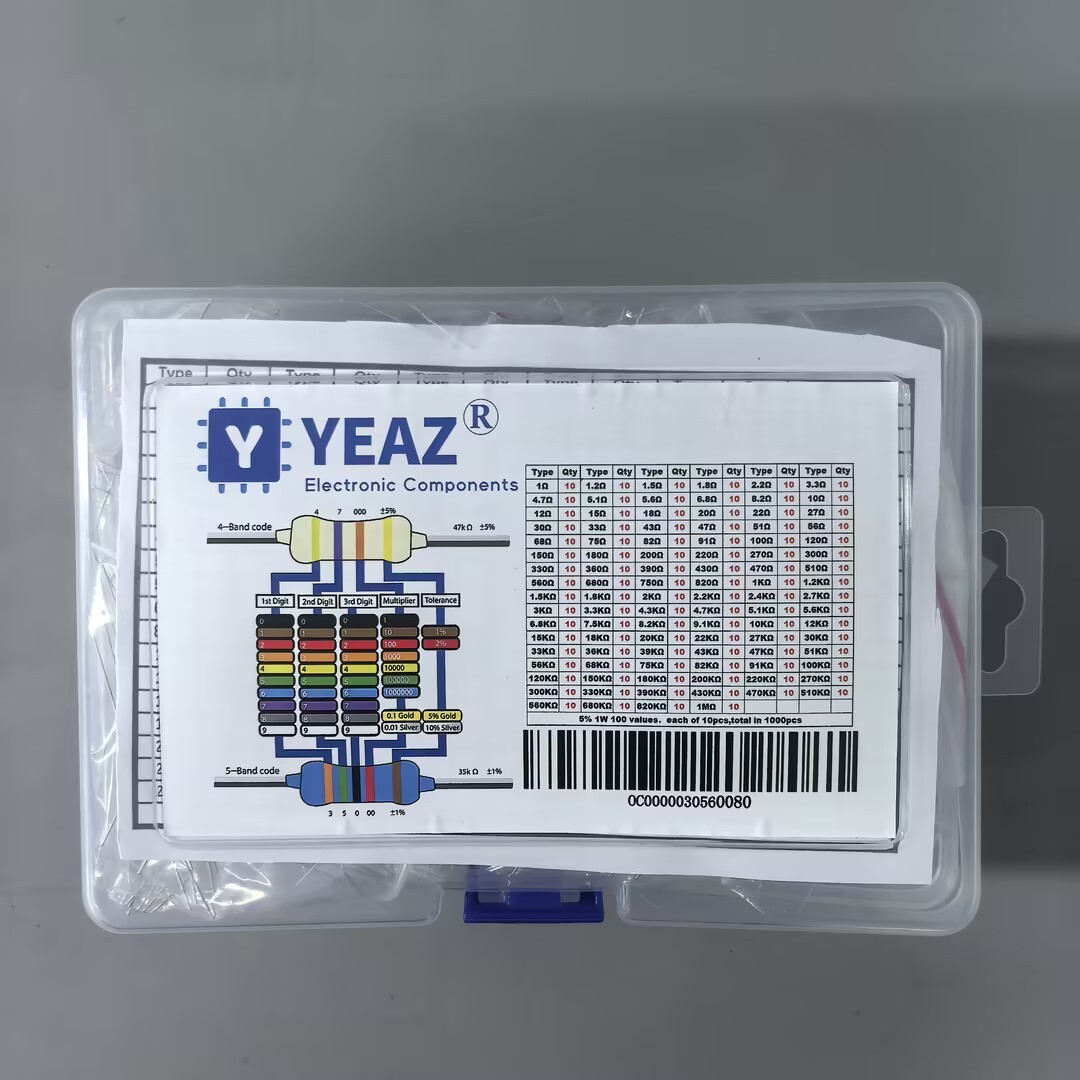YEAZ Precision Resistors 1000Pcs 1W±5% 1Ω-1MΩ 100V