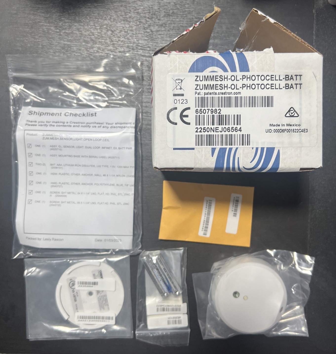 CRESTRON ZUMMESH-OL-PHOTOCELL-BATT Wireless Battery – Daylight Sensor *NEW*