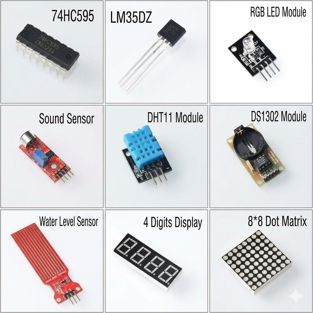 Arduino Uno R3 Starter Kit Electronic Prototyping LCD Sensors LED Breadboard