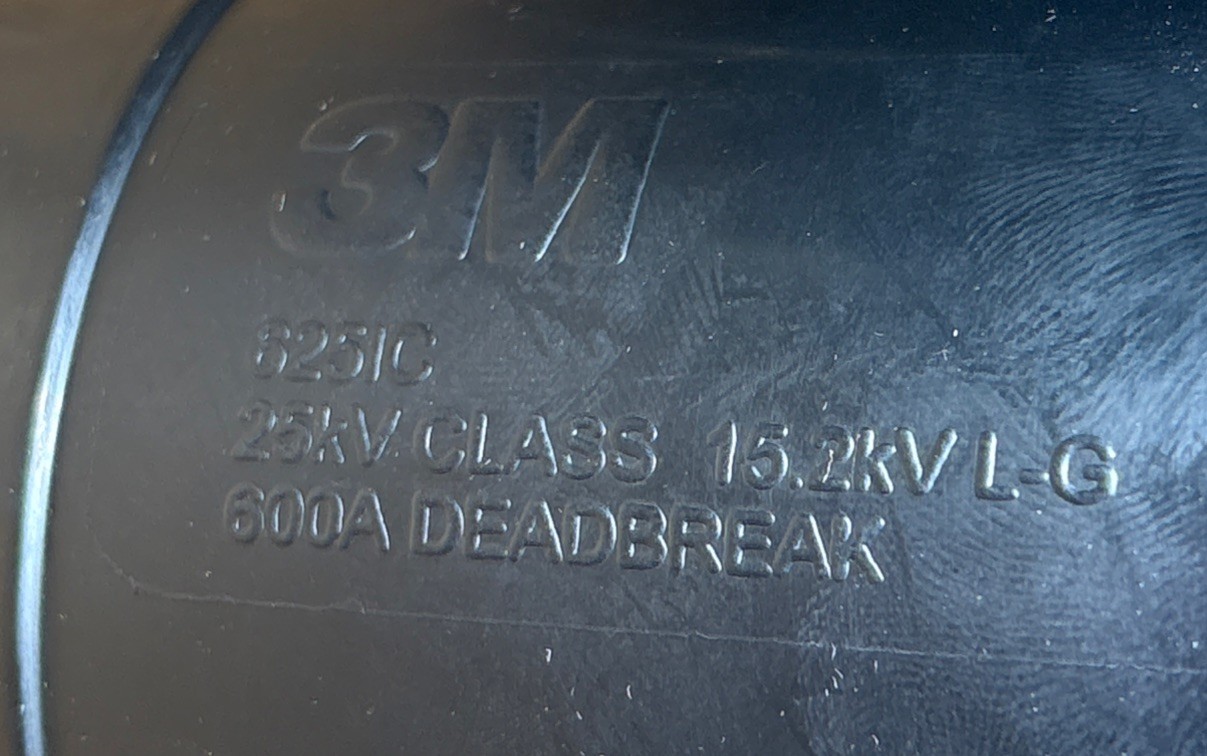 3M 625IC 600A Deadbreak Insulating Cap 25kV Class 15.2kV L-G Medium Voltage