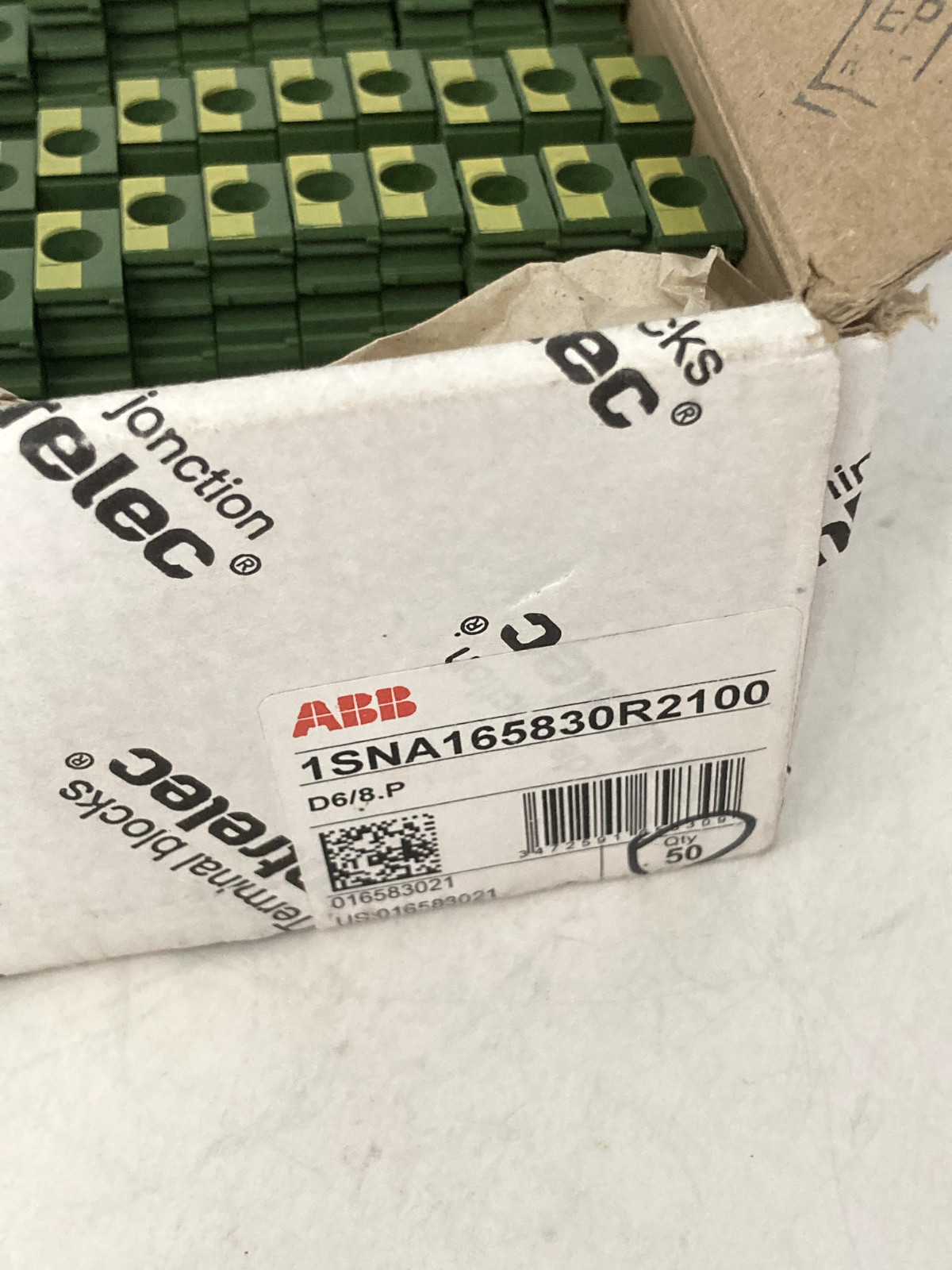 ENTRELEC 1SNA165830R2100 TERMINAL BLOCKS BOX OF 50 D6/8P NIB
